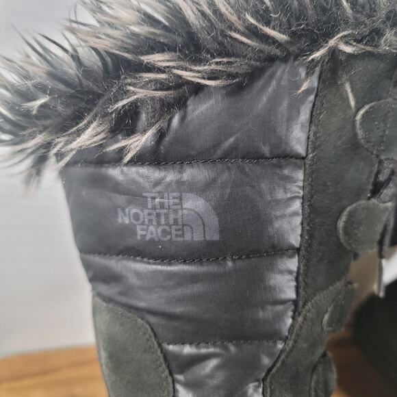 THE NORTH FACE Womens Nuptse Purna Black PrimaLoft Snow Boots Size 7 Faux Fur - Picture 6 of 16